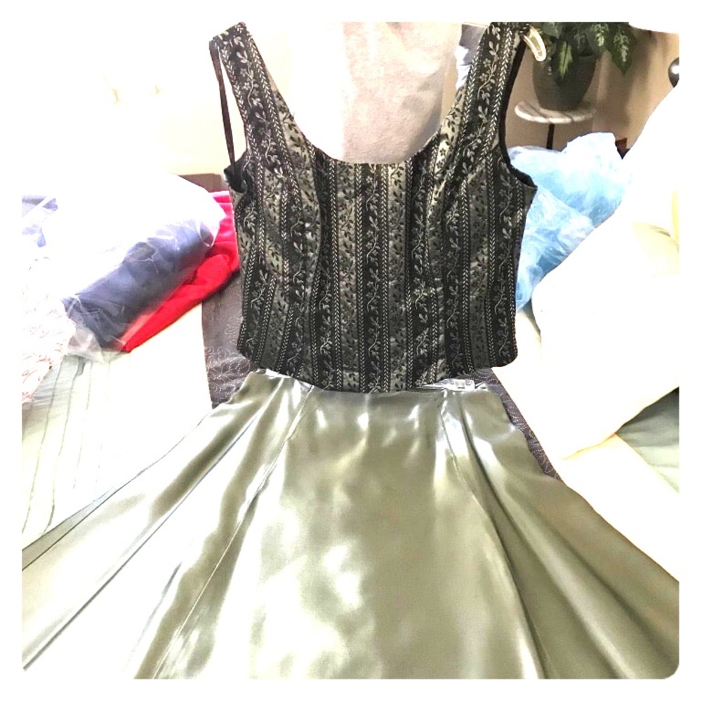 2 piece sage green dress.